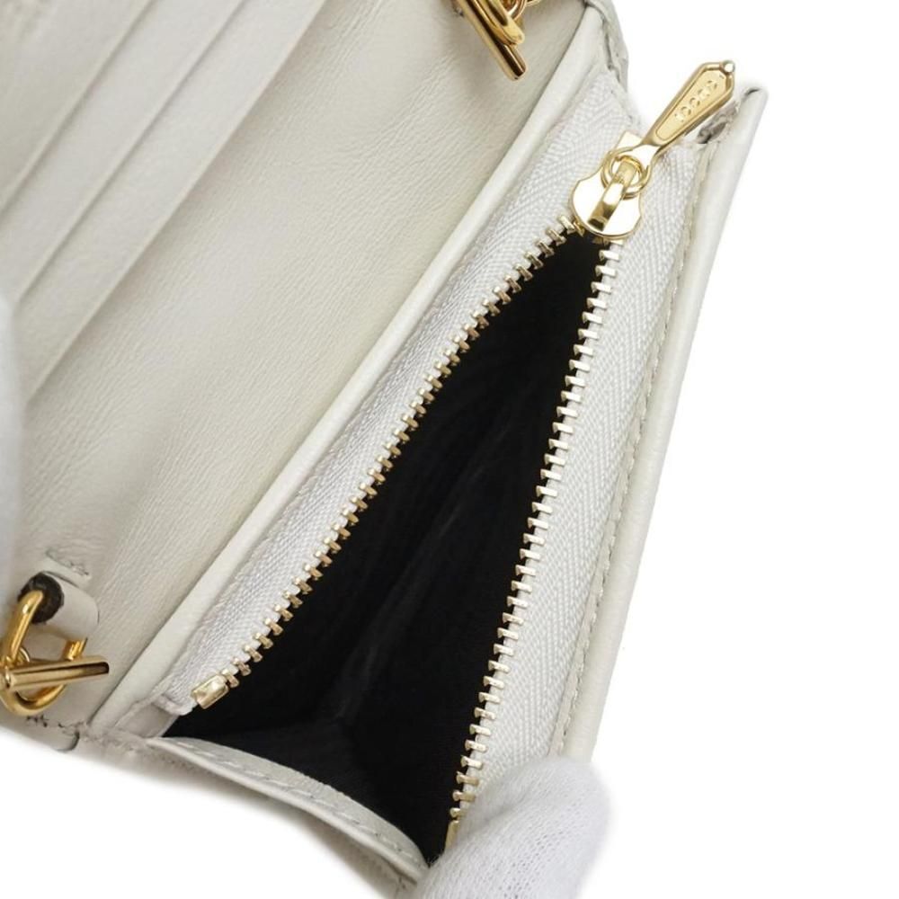 Gucci Rajah Tiger Bi-fold Wallet Chain Wallet Leather Canvas White - Picture 5 of 11